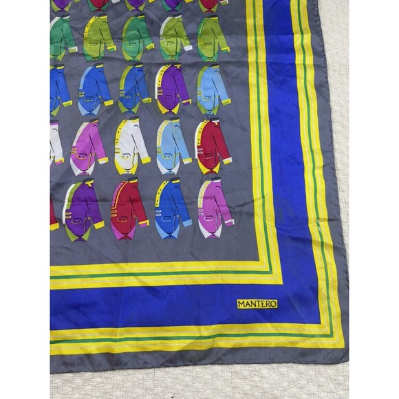 MANTERO Silk Scarf Petticoats Jackets Square Vintage 33/34.5"‎ - Picture 5 of 14